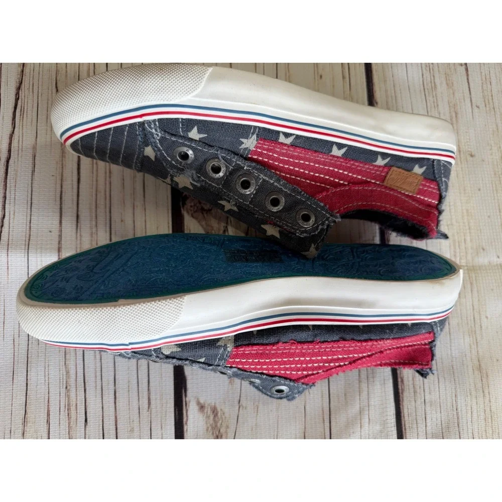 Blowfish Malibu Marley American Flag Slip On Sneakers Womens 7.5 Stars Stripes